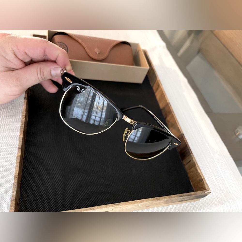 RayBan unisex black and gold trim sunglasses Limited